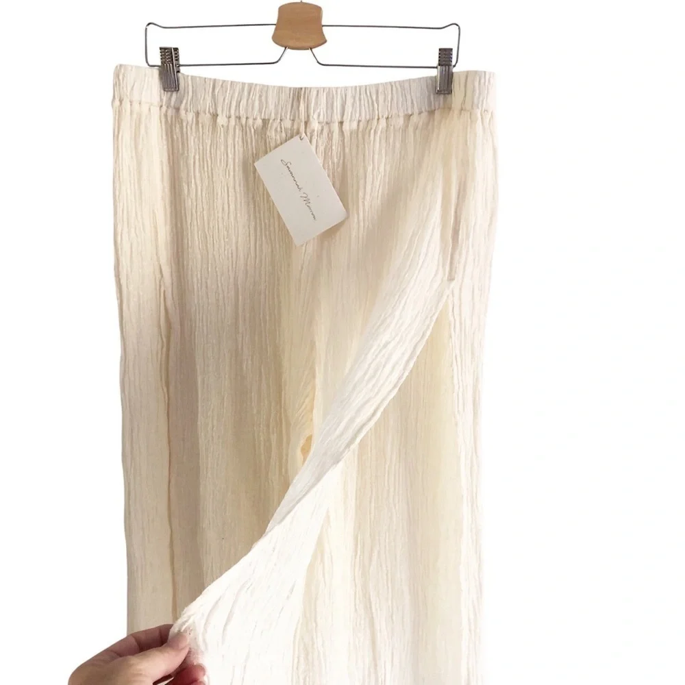 Savannah Morrow Deia Pant Ivory Linen Blend Size XXL